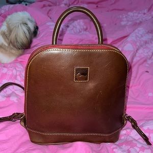Florentine Leather Zip Pod Backpack - brown trm